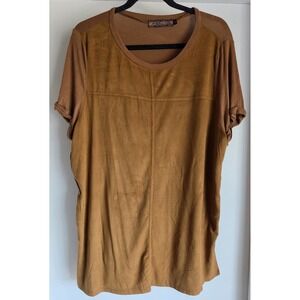 Red London Women T-Shirt Size L Brown Short Sleeve Round Neck Casual Tee Top